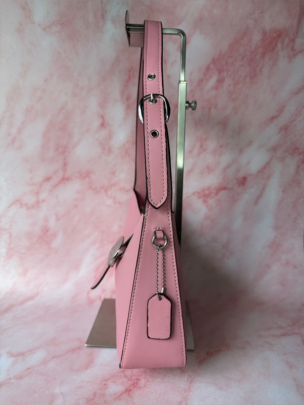 Summer Coach Eliza Pink Shoulder Bag Turnlock Y2K Baguette Purse - Picture 13 of 14